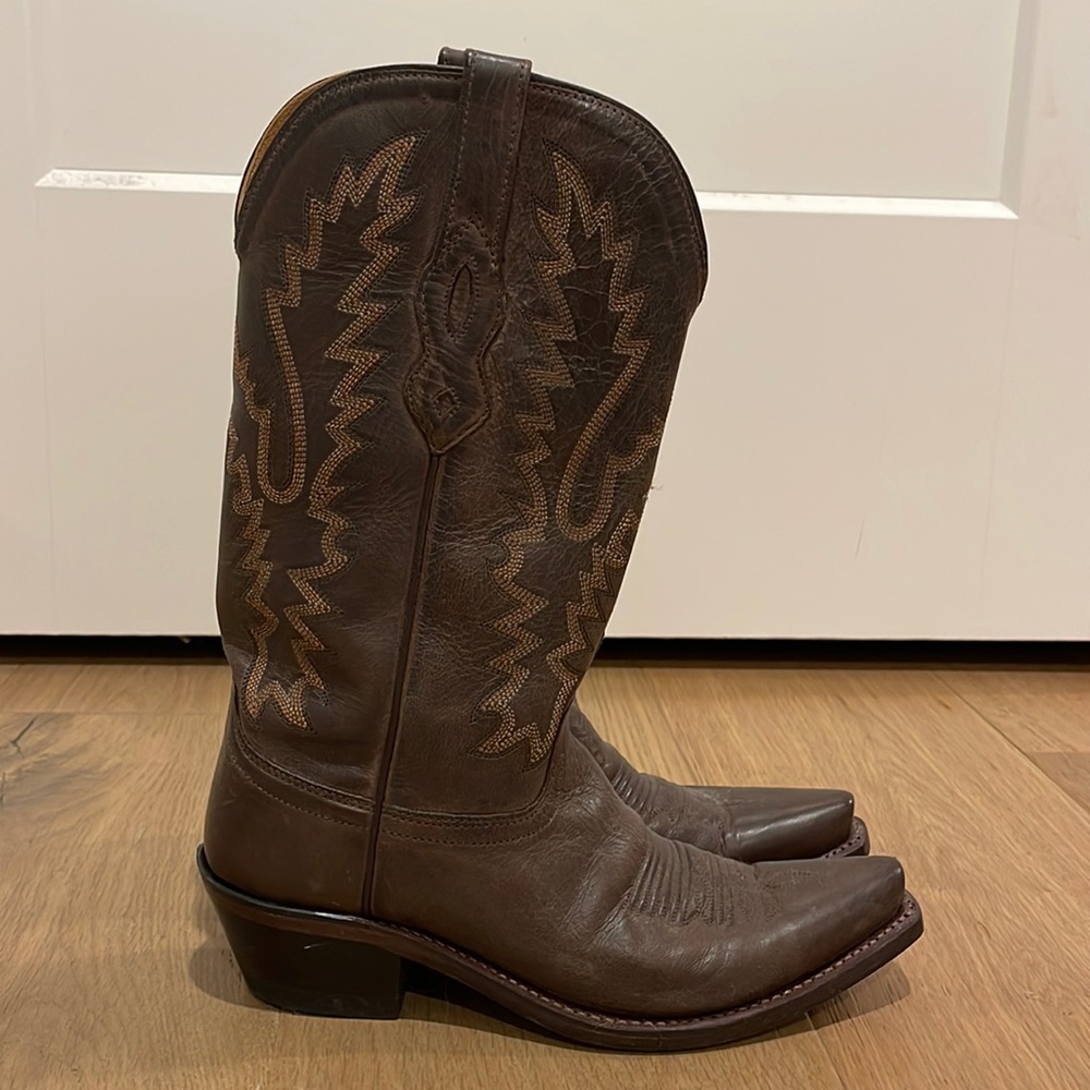 Brown cowboy boots
